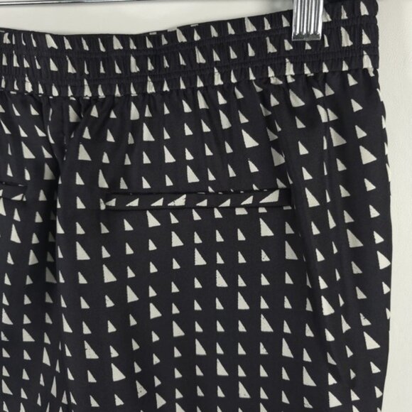 NWOT THEORY 100% SILK Triangle Stripe Twill Cropped Pull On Trousers Pants Sz 6 - Picture 15 of 16